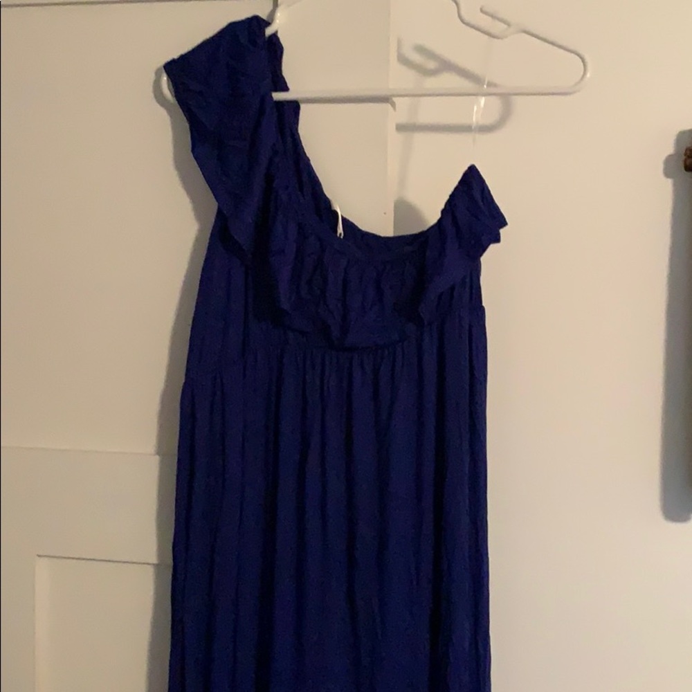 Pink Blush Maternity Maxi Dress one shoulder